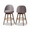 Baxton Studio Carra Grey Upholstered Walnut-Finished Wood Swivel Bar Stool, PK2 157-9650 - alternate 6